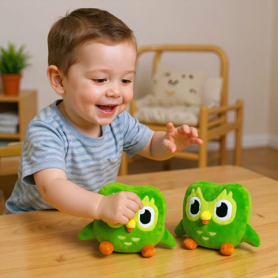 Felgroene Duolingo Duo Knuffel Met Gele Snavel De Knuffel