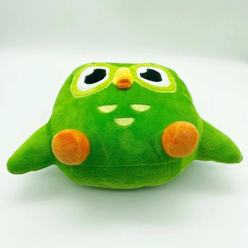 Felgroene Duolingo Duo Knuffel Met Gele Snavel De Knuffel