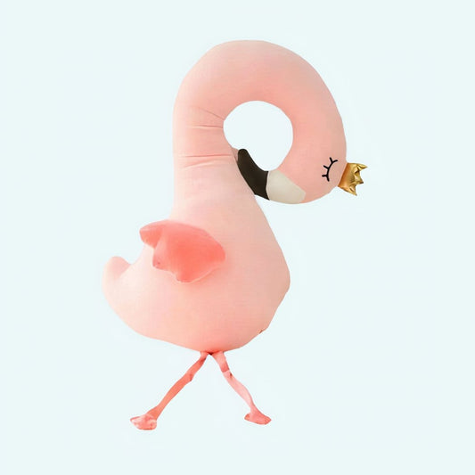 Flamant Knuffel Kussen Roze Clair Met Kroon De Knuffel
