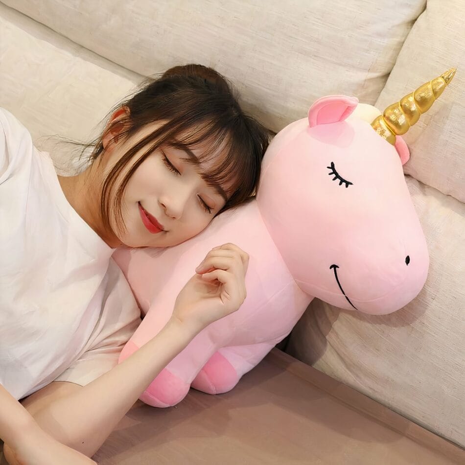 Fluweelzachte Eenhoorn Knuffel Roze 45 Cm Met Gouden Hoorn De Knuffel