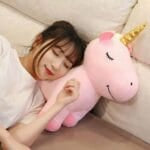 Fluweelzachte Eenhoorn Knuffel Roze 45 Cm Met Gouden Hoorn De Knuffel
