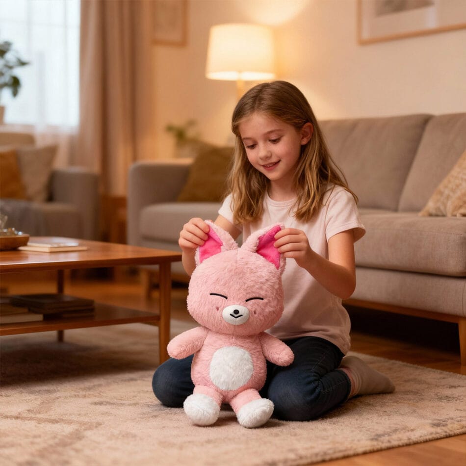FoxI.Ny Knuffel Vos SKZOO Stray Kids Poederroze Vacht en Roze Oren De Knuffel