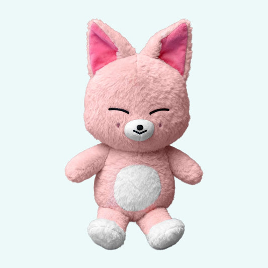 FoxI.Ny Knuffel Vos SKZOO Stray Kids Poederroze Vacht en Roze Oren De Knuffel