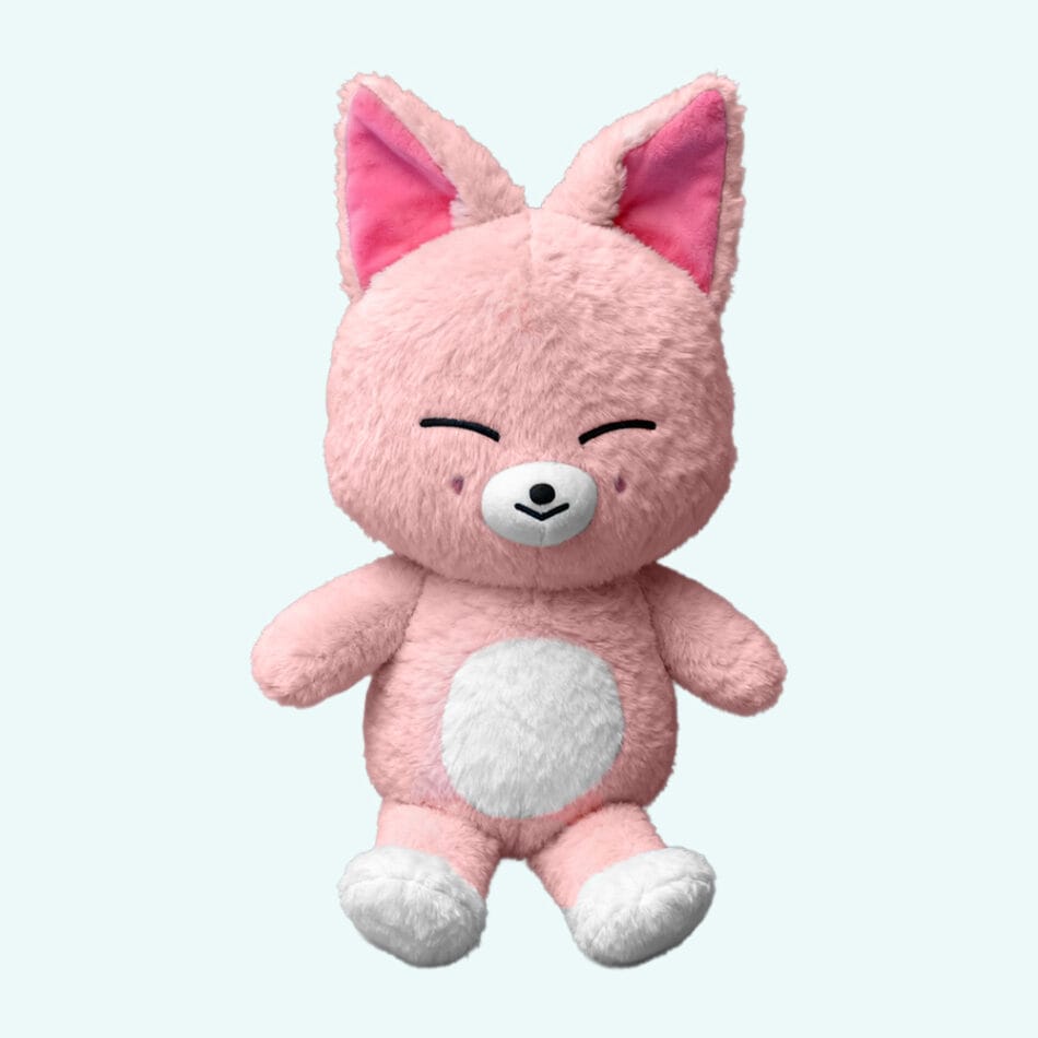 FoxI.Ny Knuffel Vos SKZOO Stray Kids Poederroze Vacht en Roze Oren De Knuffel