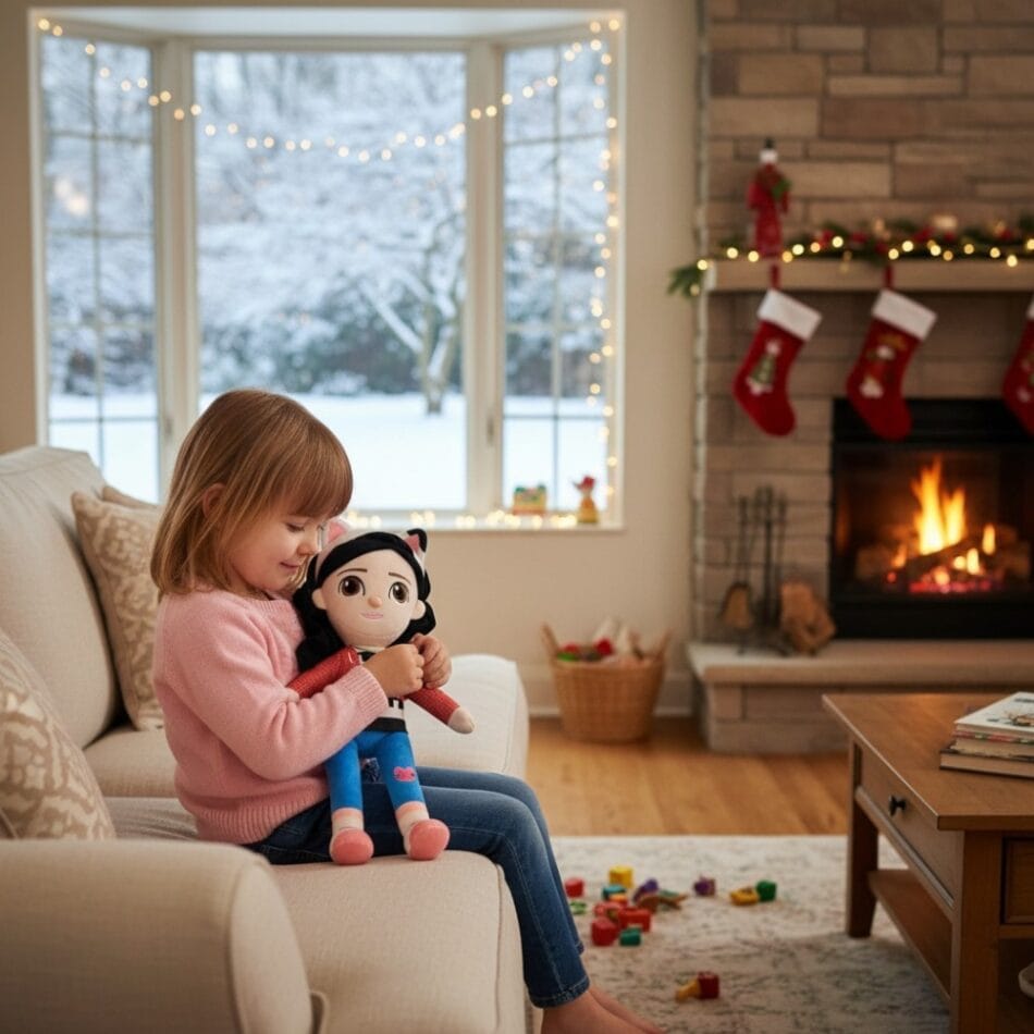 Gabby Kat Knuffel 30 cm met Kattenoren en Kenmerkende Outfit De Knuffel