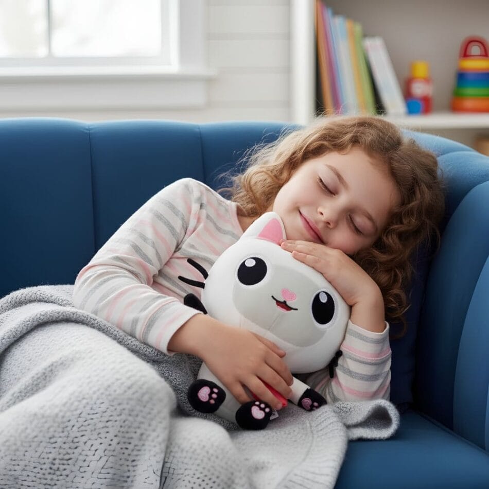 Gabby's Dollhouse Pandy Paws Knuffel met Roze Oren en Roze Tas De Knuffel