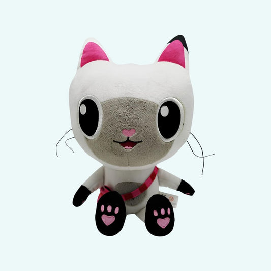 Gabby's Dollhouse Pandy Paws Knuffel met Roze Oren en Roze Tas De Knuffel