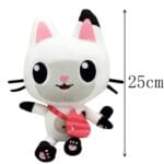 Gabby's Dollhouse Pandy Paws Knuffel met Roze Oren en Roze Tas De Knuffel