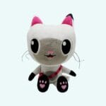 Gabby's Dollhouse Pandy Paws Knuffel met Roze Oren en Roze Tas De Knuffel