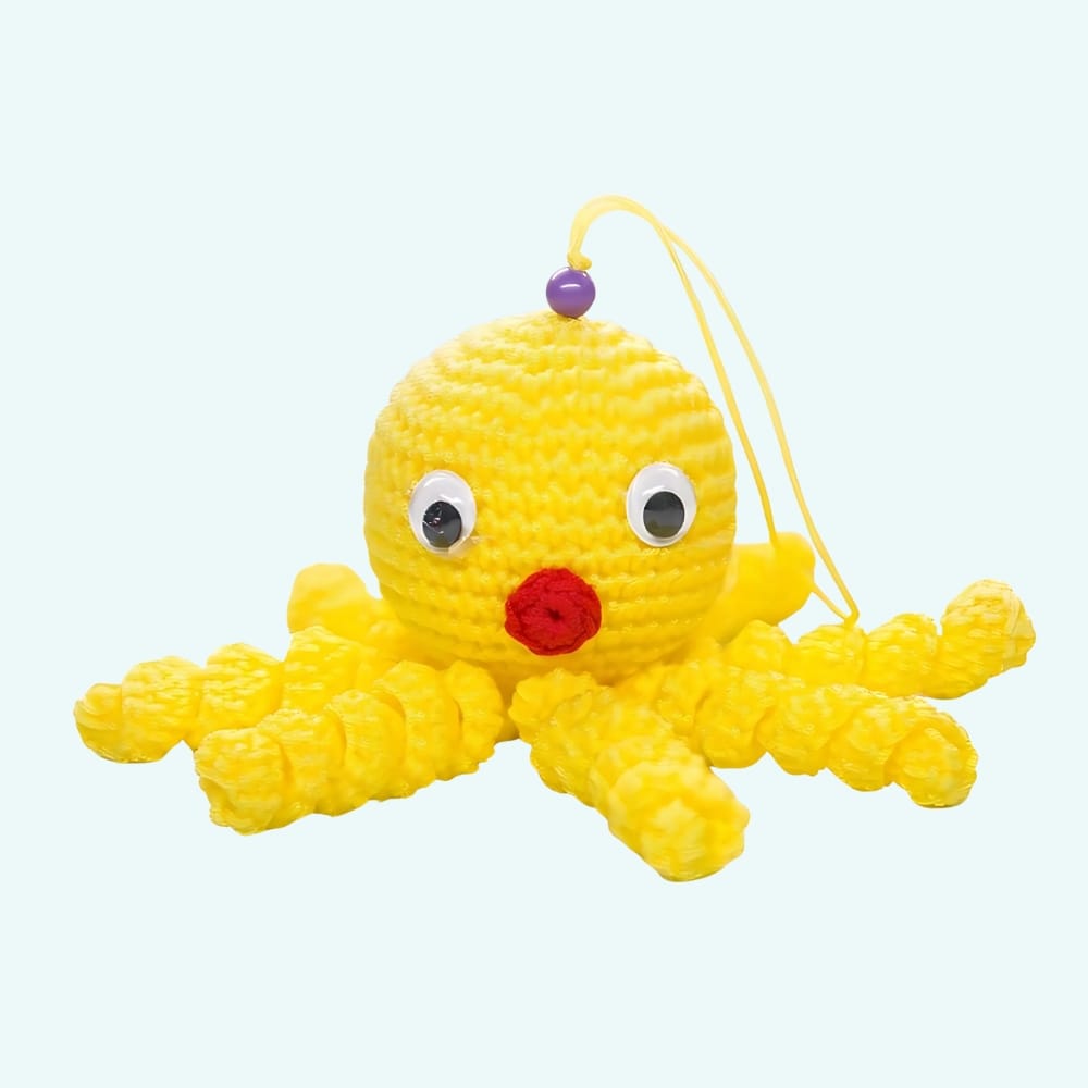 Geel Gevlochten Octopus Knuffel Zachte Kindervriend 12 cm De Knuffel