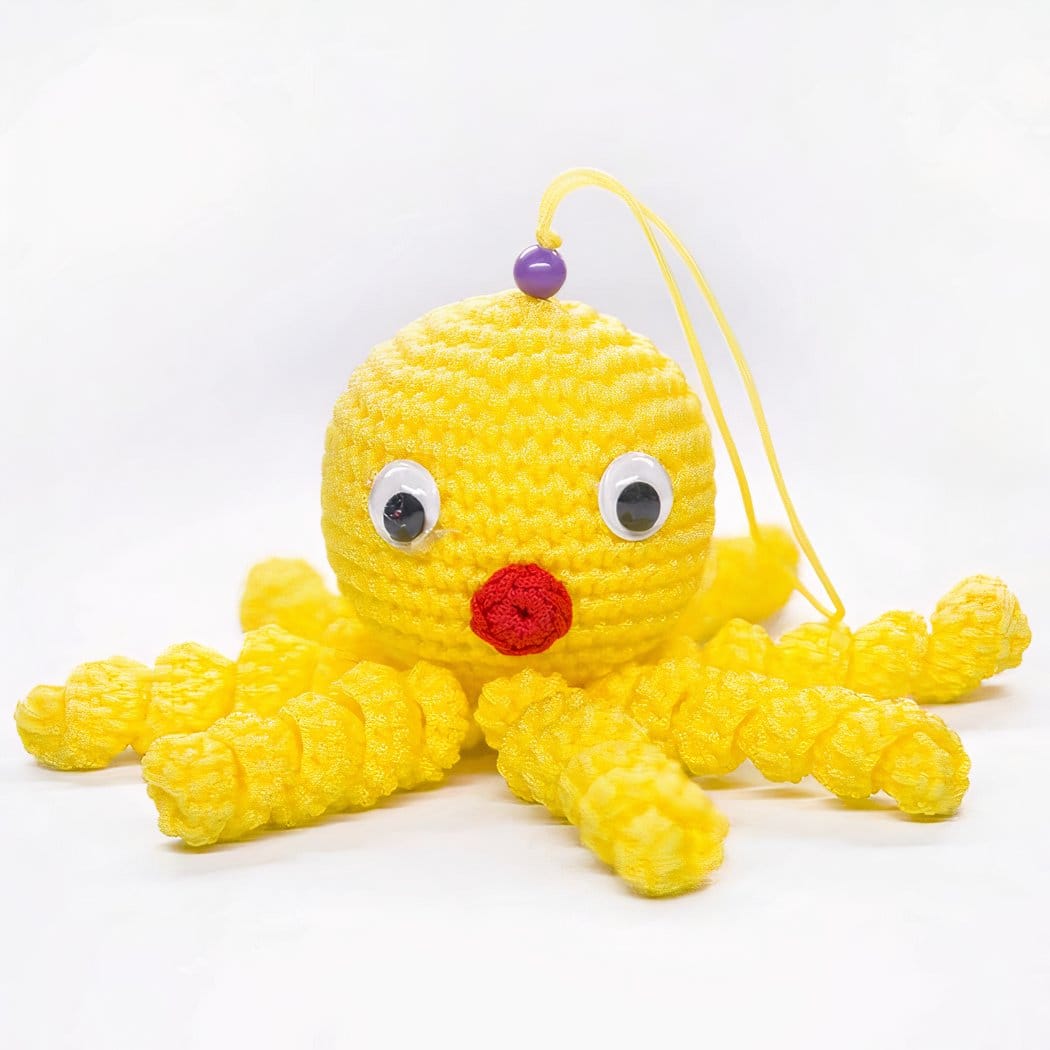 Geel Gevlochten Octopus Knuffel Zachte Kindervriend 12 cm De Knuffel