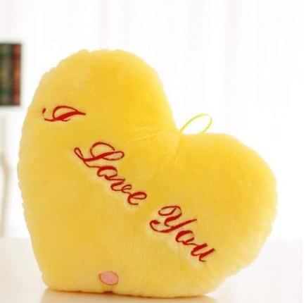 Geel Hartvormige Knuffel Met Je t’aime Tekst I Love You Valentijn De Knuffel