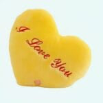 Geel Hartvormige Knuffel Met Je t’aime Tekst I Love You Valentijn De Knuffel
