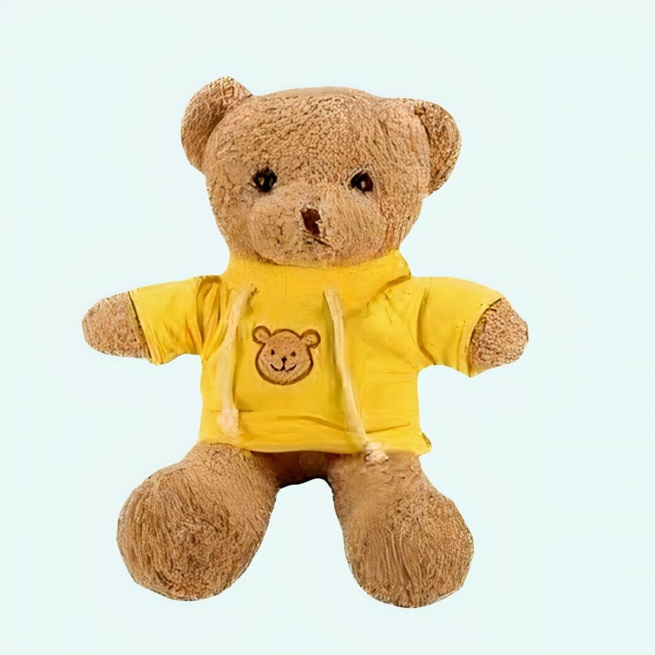 Geel Knuffelbeer met Gebreide Trui Zacht Pluche De Knuffel