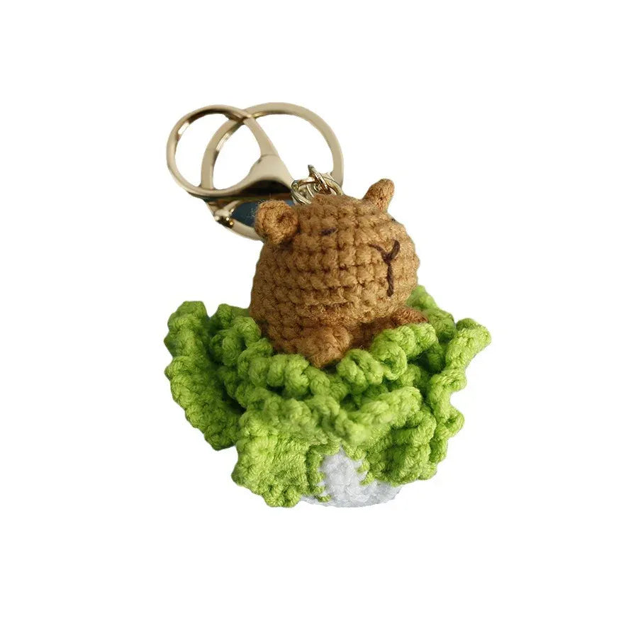 Gehaakte Capybara Knuffel Sleutelhanger | Handgemaakte Tashanger De Knuffel