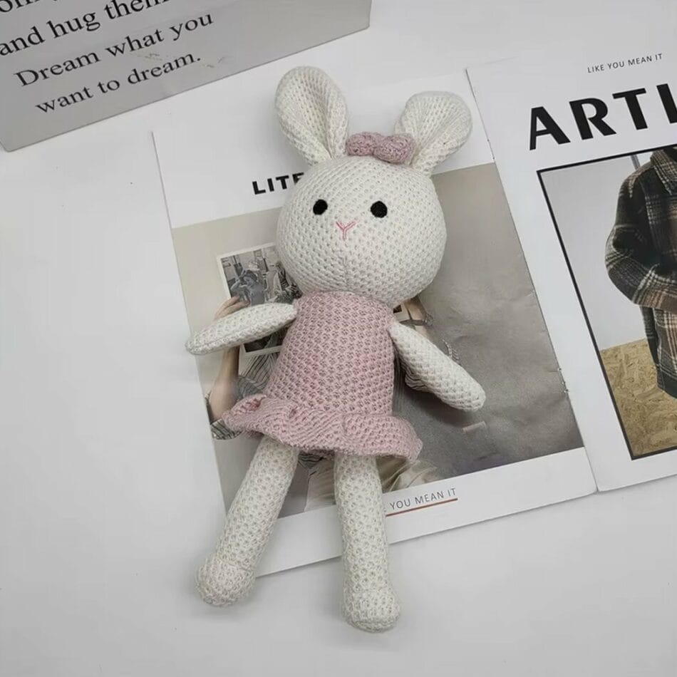 Gehaakte Konijn Knuffel Mademoiselle Lapin Handgemaakt Zacht Garens De Knuffel