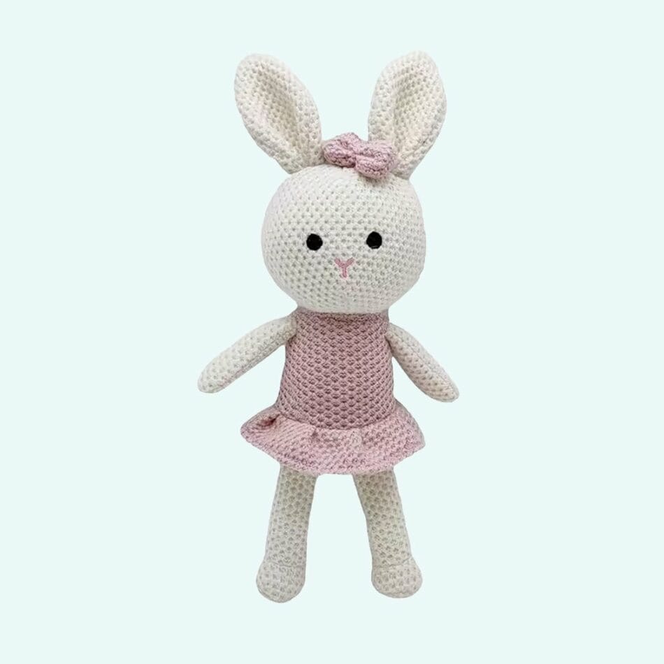 Gehaakte Konijn Knuffel Mademoiselle Lapin Handgemaakt Zacht Garens De Knuffel