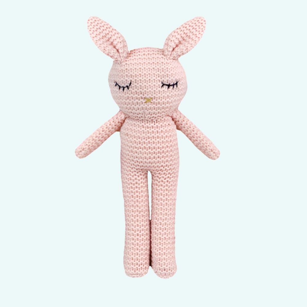 Gehaakte Konijnknuffel Katoen Hypoallergeen Voor Pasgeborenen De Knuffel roze