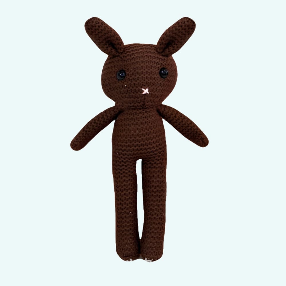 Gehaakte Konijnknuffel Katoen Hypoallergeen Voor Pasgeborenen De Knuffel bruin