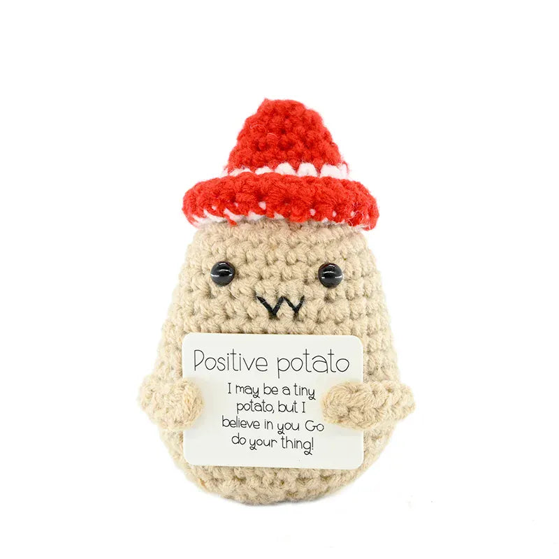 Gehaakte Positieve Aardappel | Mini Knuffel met Kaartje, 9 Modellen De Knuffel