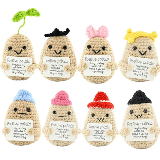 Gehaakte Positieve Aardappel | Mini Knuffel met Kaartje, 9 Modellen De Knuffel