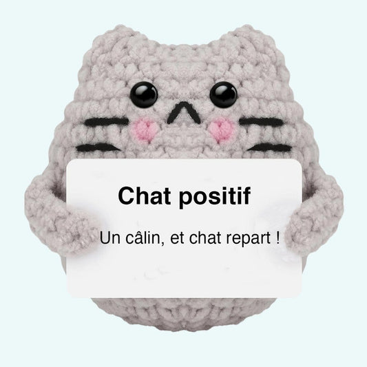 Gehaakte Positieve Kat Knuffel Handgemaakt Zacht Materiaal De Knuffel
