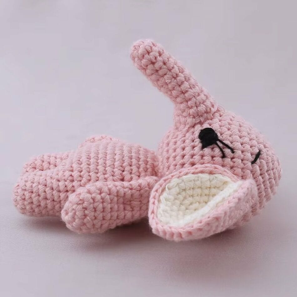Gehaakte Roze Olifant Knuffel Handgemaakt Zacht Wolgaren Lichtgewicht De Knuffel