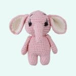 Gehaakte Roze Olifant Knuffel Handgemaakt Zacht Wolgaren Lichtgewicht De Knuffel