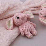 Gehaakte Roze Olifant Knuffel Handgemaakt Zacht Wolgaren Lichtgewicht De Knuffel
