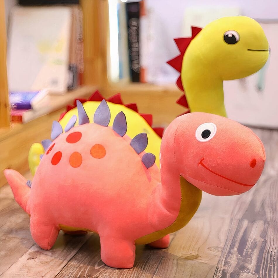 Gele Dinosaurus Knuffel Grappige Zachte Glimlach De Knuffel