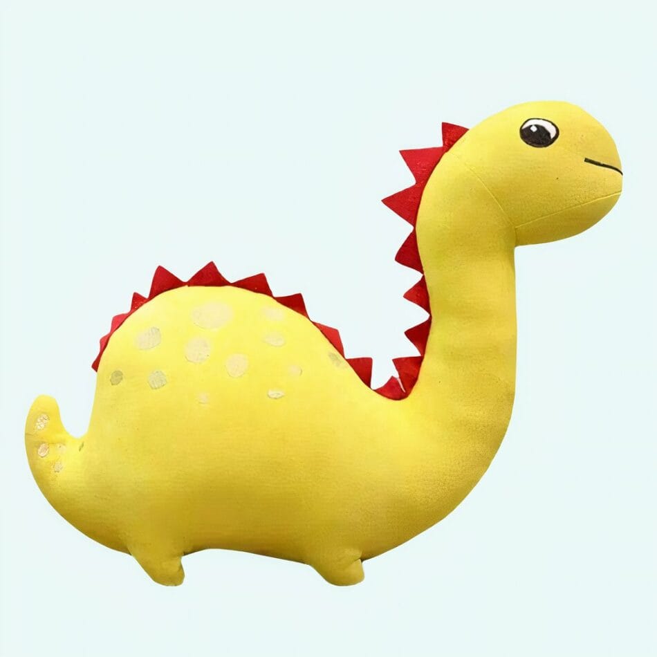 Gele Dinosaurus Knuffel Grappige Zachte Glimlach De Knuffel