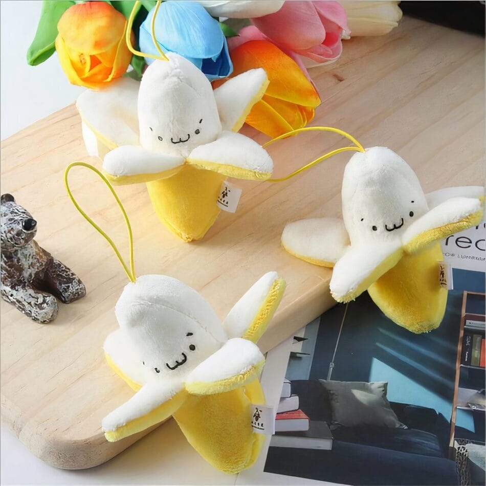 Gele Gepelde Knuffel Banaan 5 Cm Zacht Pluche Speelgoed De Knuffel