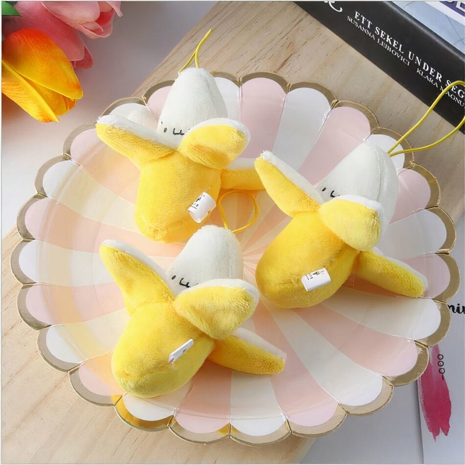Gele Gepelde Knuffel Banaan 5 Cm Zacht Pluche Speelgoed De Knuffel