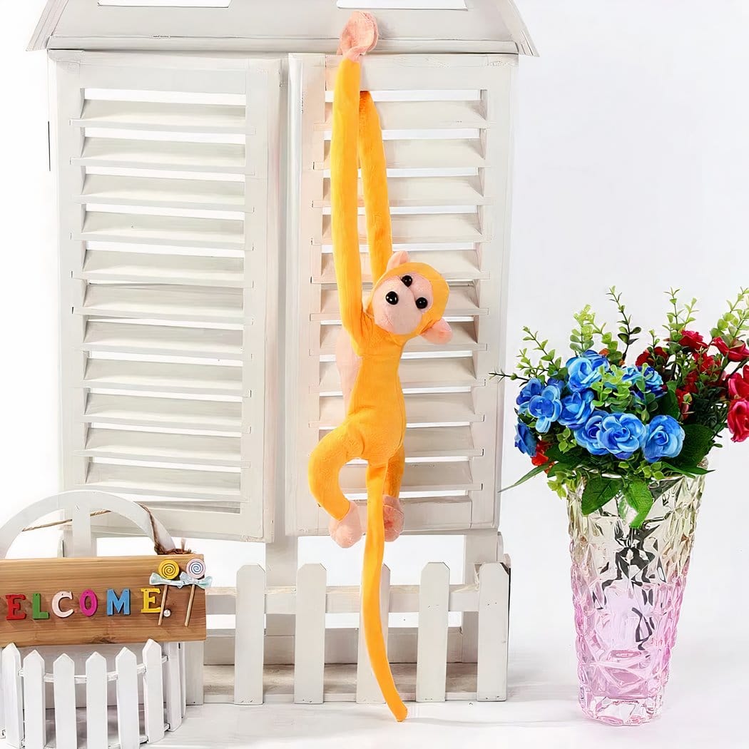 Gele Knuffel Aap Kawaii Met Lange Staart Zachte Speelknuffel De Knuffel