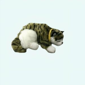 Gele Knuffelkat Met Sjaal En Zijdeachtige Vacht De Knuffel