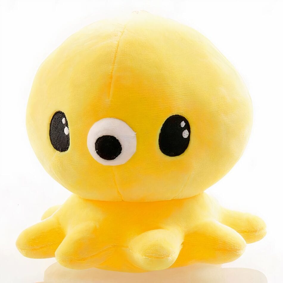 Gele Octopus Knuffel Kawaii 20 cm Zachte Pluche Ogen De Knuffel