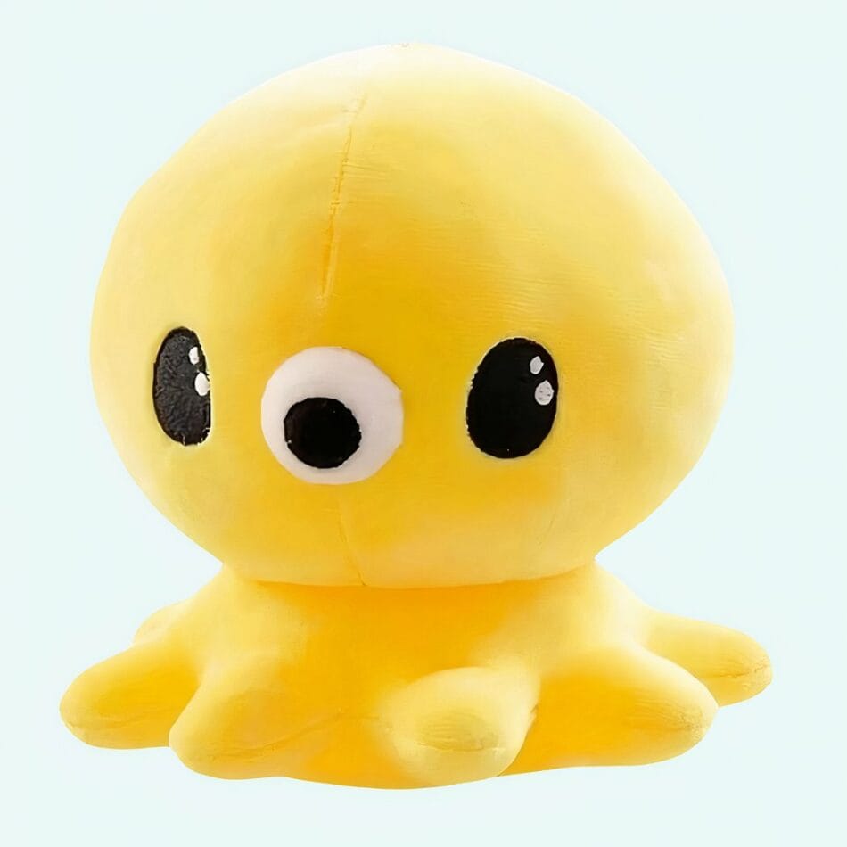 Gele Octopus Knuffel Kawaii 20 cm Zachte Pluche Ogen De Knuffel