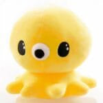 Gele Octopus Knuffel Kawaii 20 cm Zachte Pluche Ogen De Knuffel