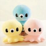 Gele Octopus Knuffel Kawaii 20 cm Zachte Pluche Ogen De Knuffel