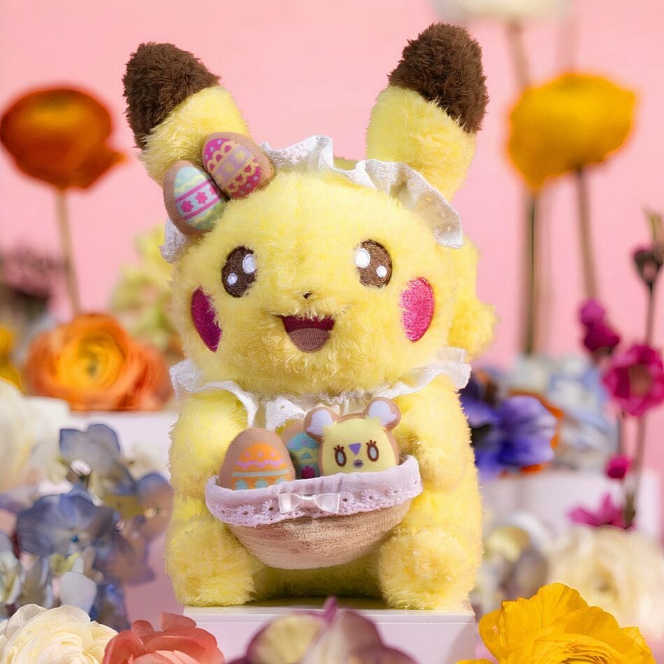Gele Pikachu Paasknuffel Met Kantrand En Strik De Knuffel