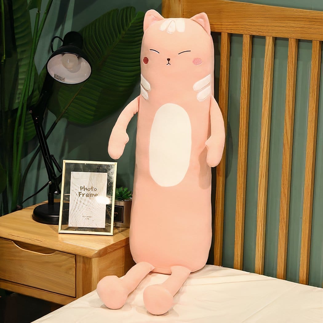 Gouden Lange Kat Knuffel Kussen Ultra Zacht Decoratief De Knuffel roze