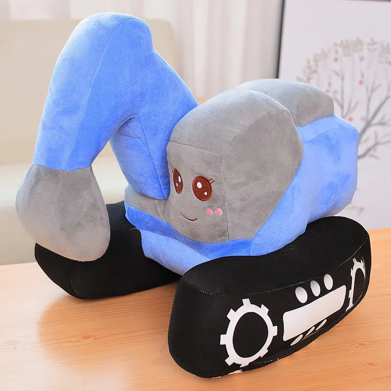 Graafmachine Knuffel 26 cm | Zacht Pluche Voertuig in 3 Kleuren De Knuffel Blauw