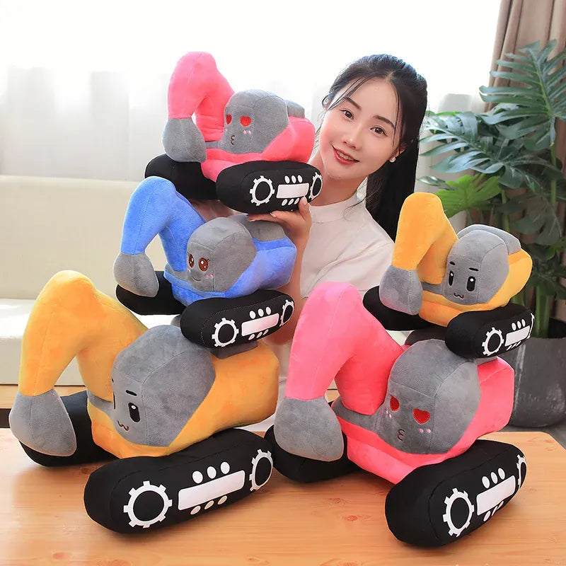 Graafmachine Knuffel 26 cm | Zacht Pluche Voertuig in 3 Kleuren De Knuffel
