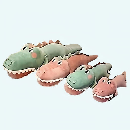 Grappige Groene Knuffel Krokodil Met Roze Mond En Witte Tanden De Knuffel 70cm