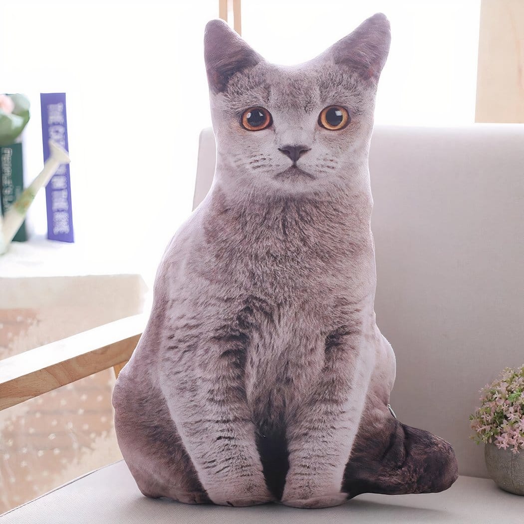 Grijs Knuffel Kat Kussen Zacht Comfort voor Katliefhebbers De Knuffel