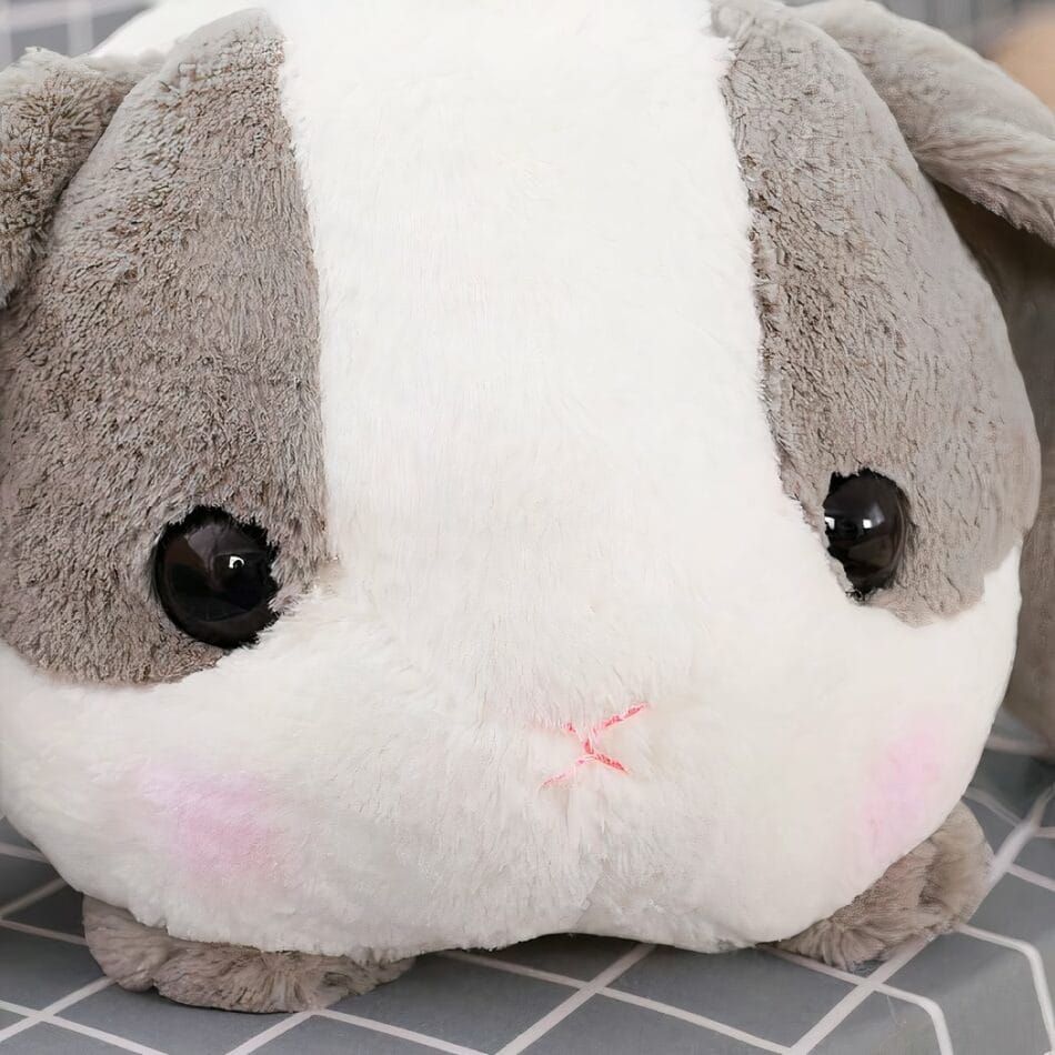 Grijs Knuffel Konijn Liggend Troostknuffel met Zijdezachte Vacht De Knuffel