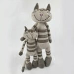 Grijze Gestreepte Knuffelkatje Pluche 33 cm En 45 cm De Knuffel