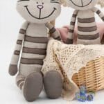 Grijze Gestreepte Knuffelkatje Pluche 33 cm En 45 cm De Knuffel