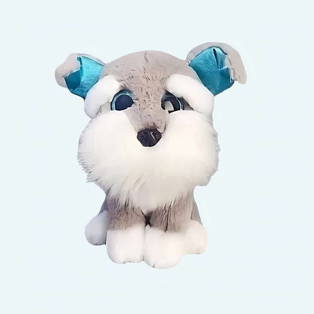 Grijze Husky Knuffel Zachte Realistische Hond De Knuffel