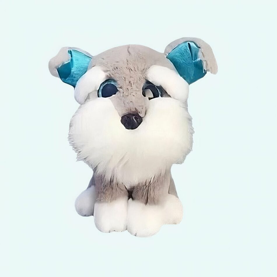 Grijze Husky Knuffel Zachte Realistische Hond De Knuffel